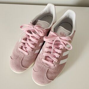 Adidas Gazelle pink and white, size 6.5